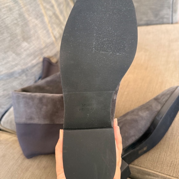 New Stuart Weitzman SW Keelan City Suede Knee Boot | Size 7B | Slate Gray - Picture 4 of 6